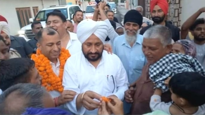 Charanjit Channi, who went on a thank-you visit, was warmly welcomed by the people of Gumtali
